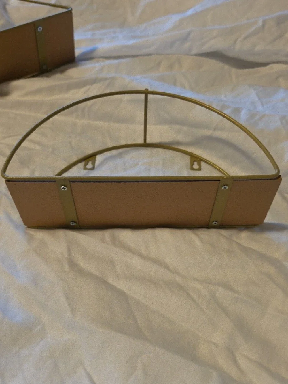 Gold Metal Geometric Wall Shelves - Set of 2
